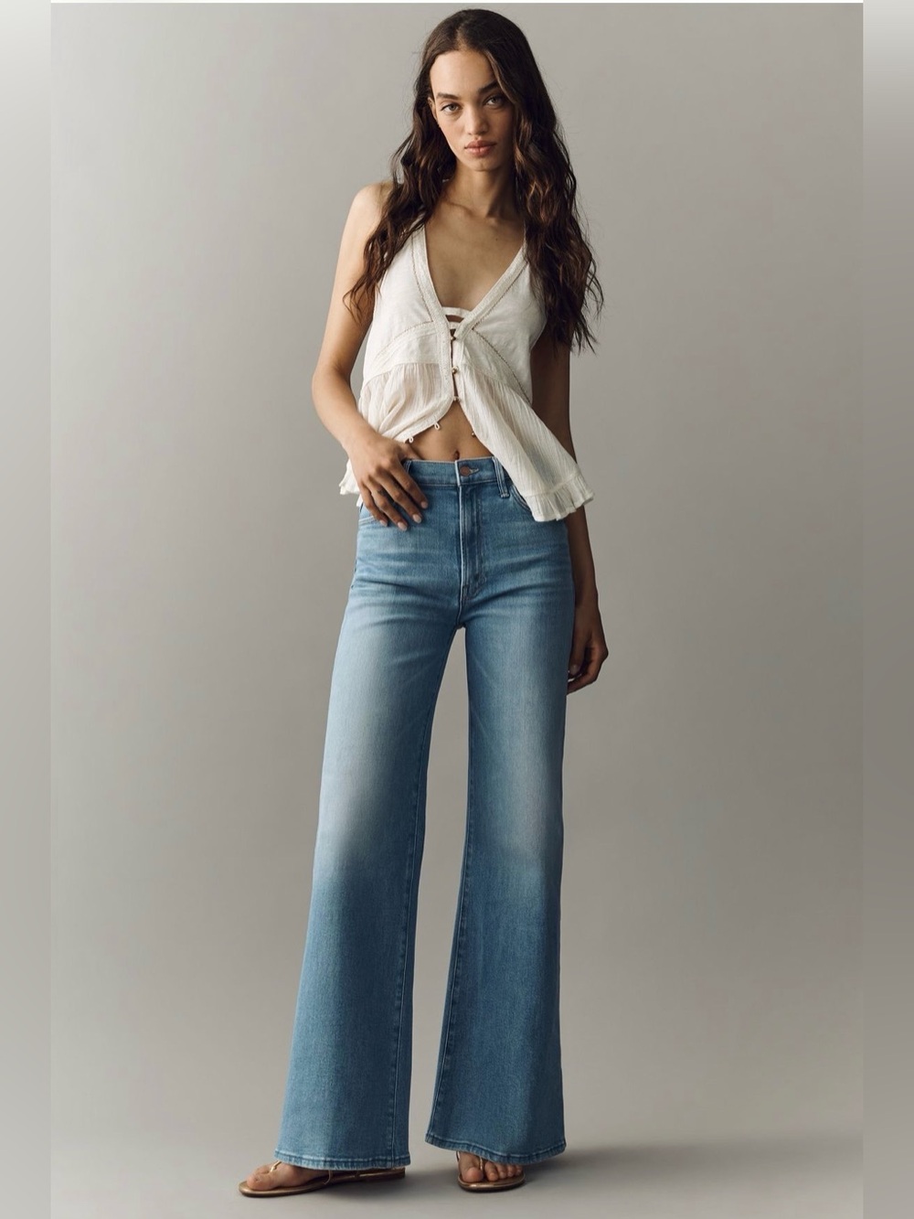 Mother High Rise Hustler Roller Sneak Jeans